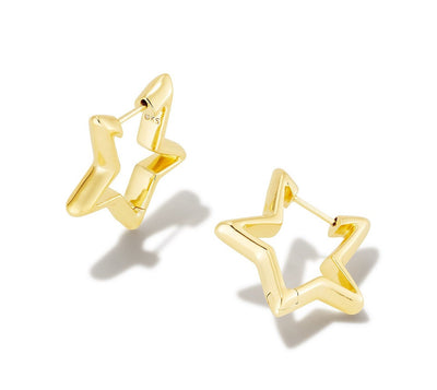kendra scott star huggie earrings gold