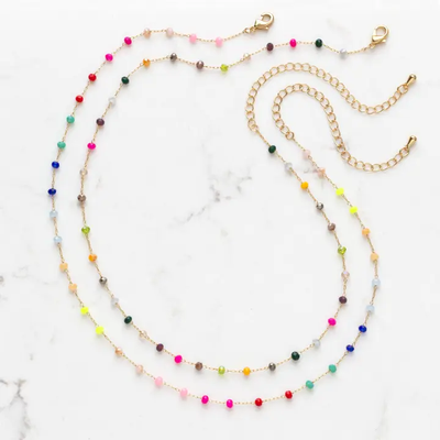 stitch and stone rainbow beaded choker necklace