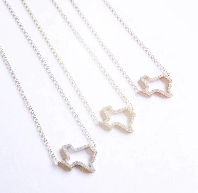 stitch and stone texas outline necklace
