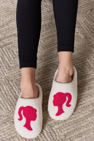 melody barbie graphic cozy slippers