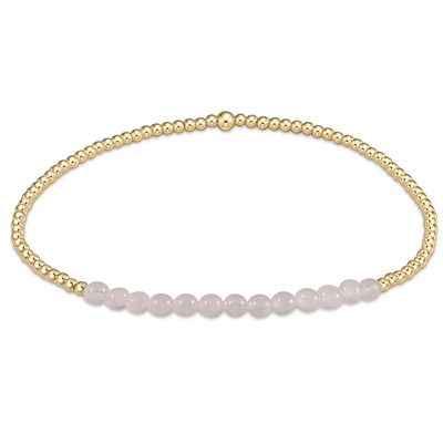 enewton gold bliss 2mm bead bracelet rose quartz