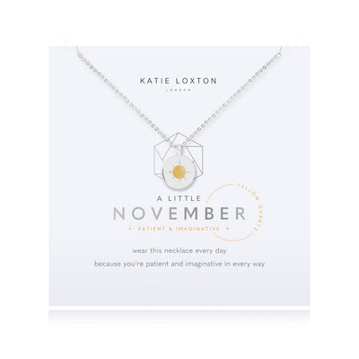 katie loxton a littles necklace november yellow quartz