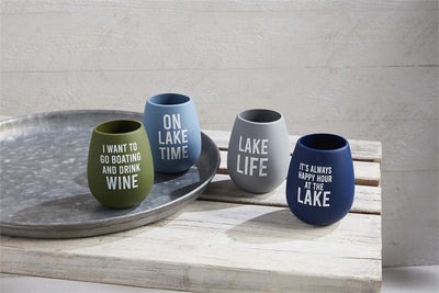 mud pie lake silicone wine cup set