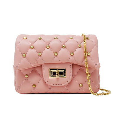 Tiny Treats Classic Quilted Stud Mini Bag pink