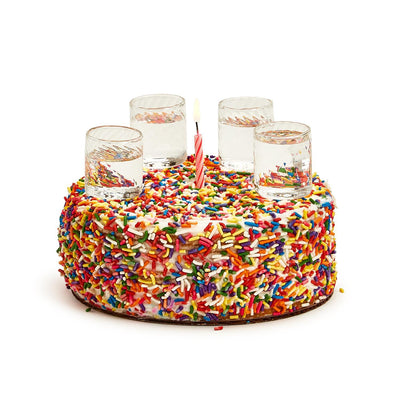 party time birthday set cake topper shot glass set