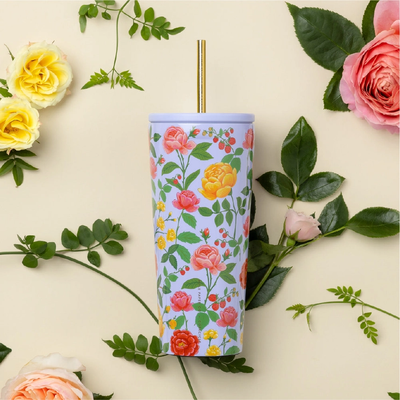 Corkcicle 24oz Cold Cup rifle paper purple flowers