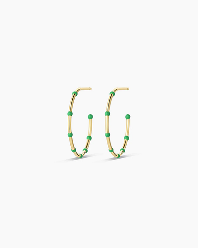 Gorjana Capri Hoops gold kelly green