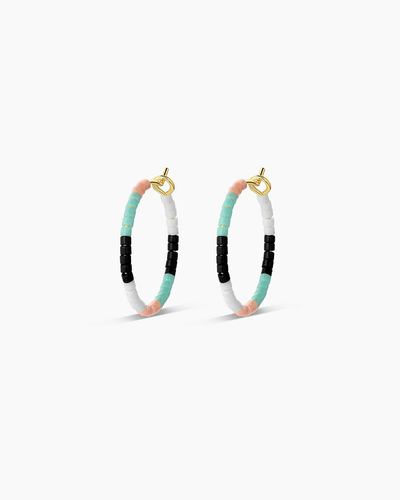 Gorjana Gigi Stripe Hoops gold palm desert