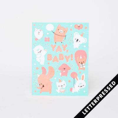 hello lucky greeting card yay baby baby party
