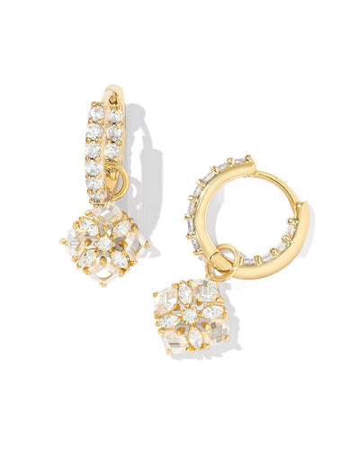 kendra scott dira crystal huggie earrings gold