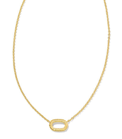 kendra scott eliza ridge open frame short pendant necklace gold