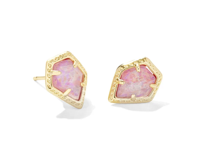 kendra scott framed tessa stud earrings gold rose pink opal