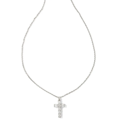 kendra scott gracie cross short pendant necklace silver