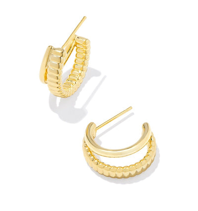 kendra scott layne huggie earrings gold