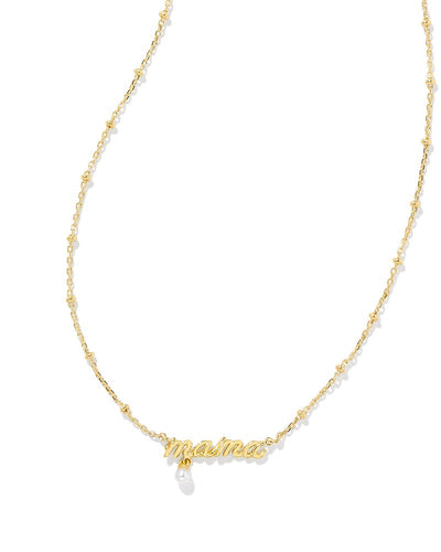 kendra scott mama script pendant necklace gold