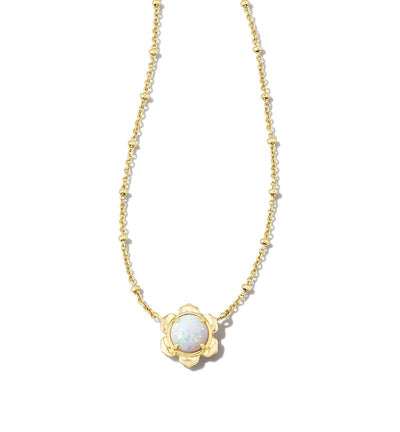 kendra scott susie short pendant necklace gold bright white kyocera opal
