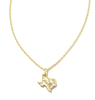 kendra scott texas short pendant necklace gold