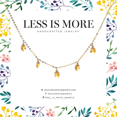 less is more swavorski crystal confetti necklace gold citrine