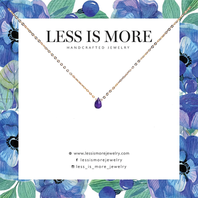 less is more jewelry amethyst drop necklace gold