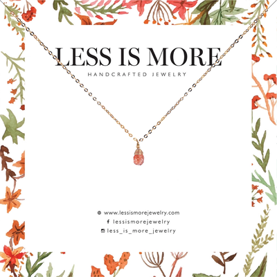 less is more single sunstone necklace gold