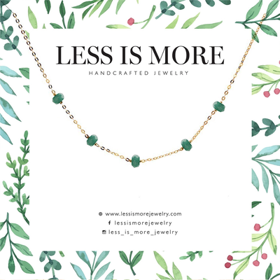 less is more unity necklace gold green jade