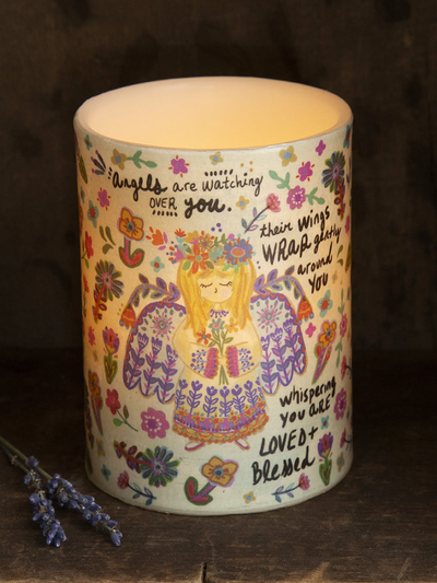 natural life flameless candle angel