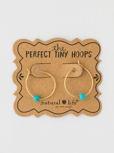 natural life perfect tiny hoop earrings turquoise