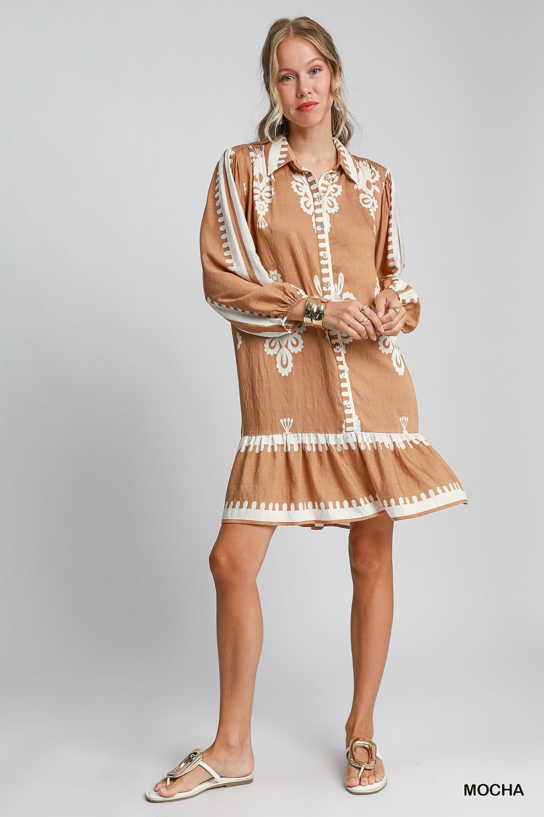 Mavis Border Print Tiered Hem Dress – Bella Bea Boutique, ATX