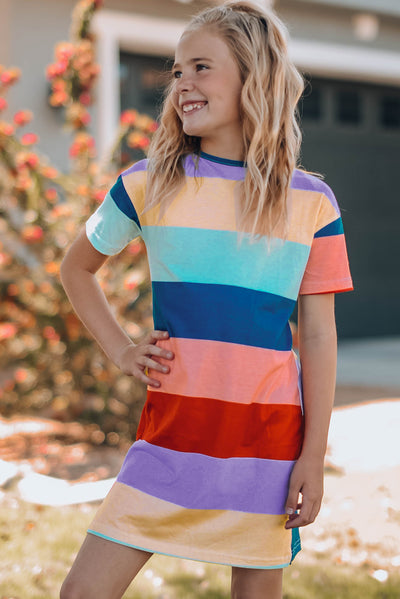 youth color block mini dress
