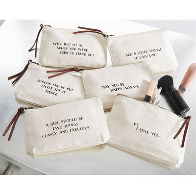 Sei Bella Own Your Beauty Canvas Makeup Bags 5-Pack