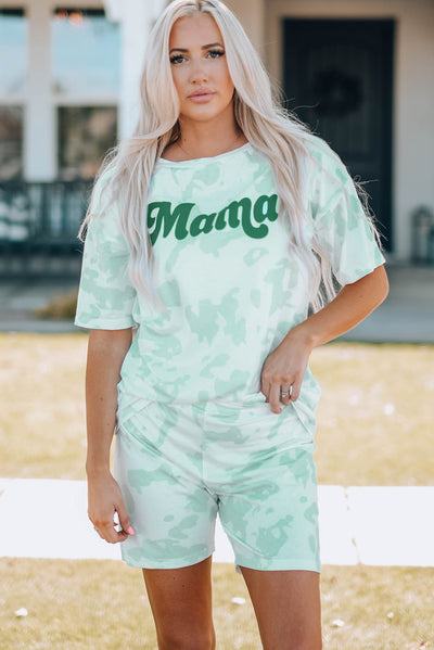 mama printed letter graphic lounge set