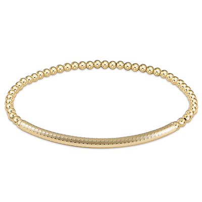 enewton bliss bar textured 3mm bead bracelet gold