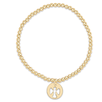 enewton classic gold 3mm bead bracelet guardian angel charm
