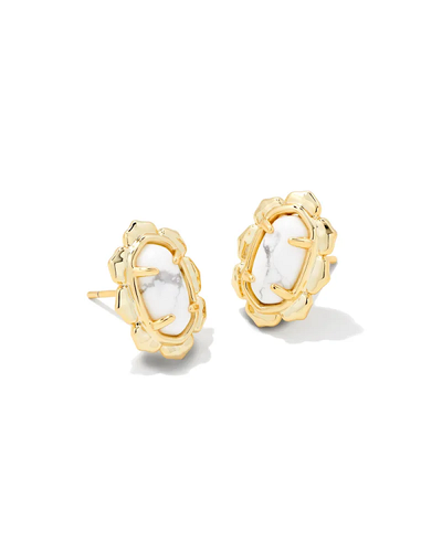kendra scott piper stuf earrings gold white howlite