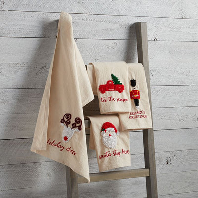 large french knot holiday tea towel christmas mud pie