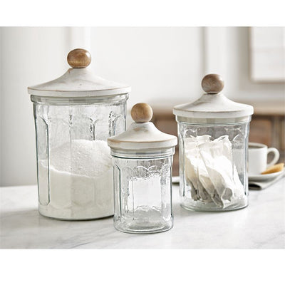 mud pie glass canister set home decor kitchen