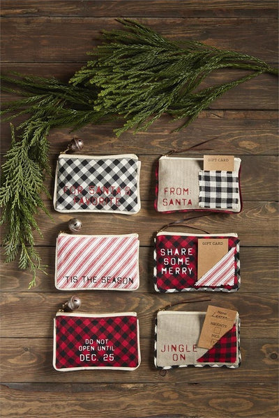 mud pie holiday check gift pouch
