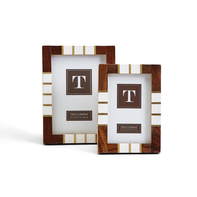 twos company top brass wood frame