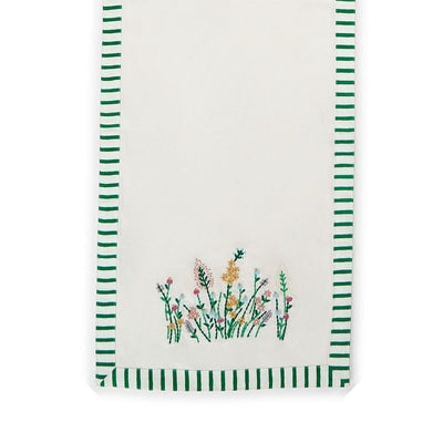 wild flowers embroidered table runner
